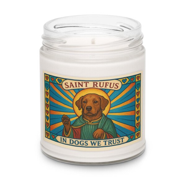 Saint Rufus "In Dogs We Trust" Candle - Image 3