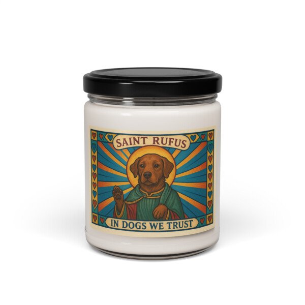 Saint Rufus "In Dogs We Trust" Candle - Image 2