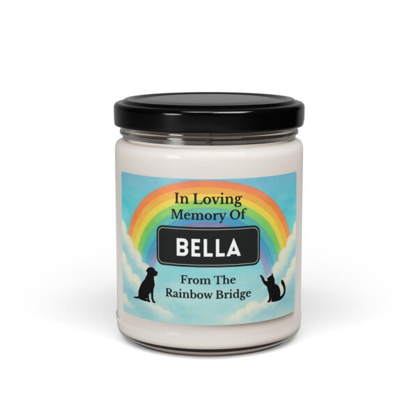 Rainbow Bridge — Personalized (Pet Name) Memorial Candle - Image 3