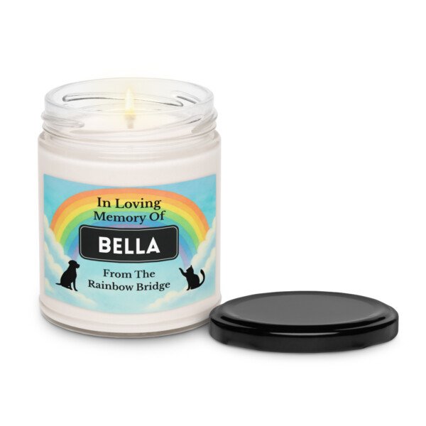 Rainbow Bridge — Personalized (Pet Name) Memorial Candle - Image 2