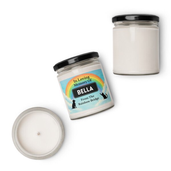 Rainbow Bridge — Personalized (Pet Name) Memorial Candle - Image 4