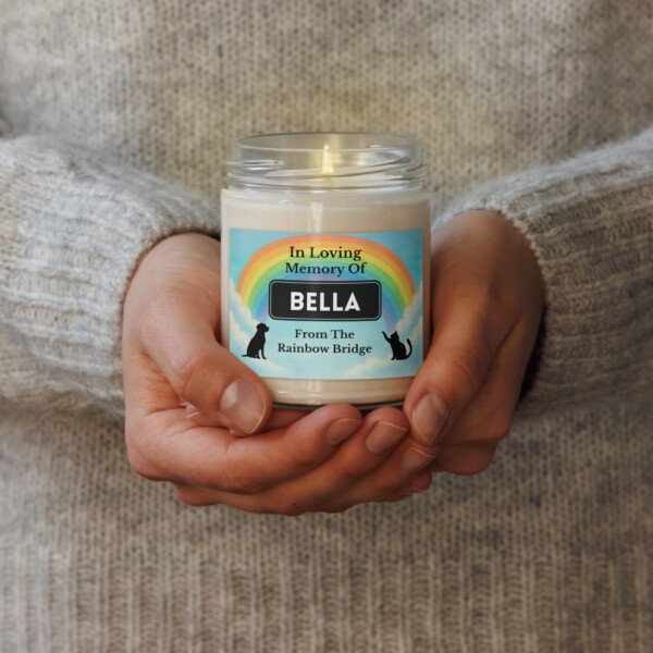 Rainbow Bridge — Personalized (Pet Name) Memorial Candle - Image 5